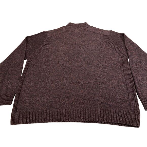 Outdoor Life Sweater Mens XL Brown Knit Cotton Long Sleeve Mock Neck Quarter Zip - Picture 13 of 15